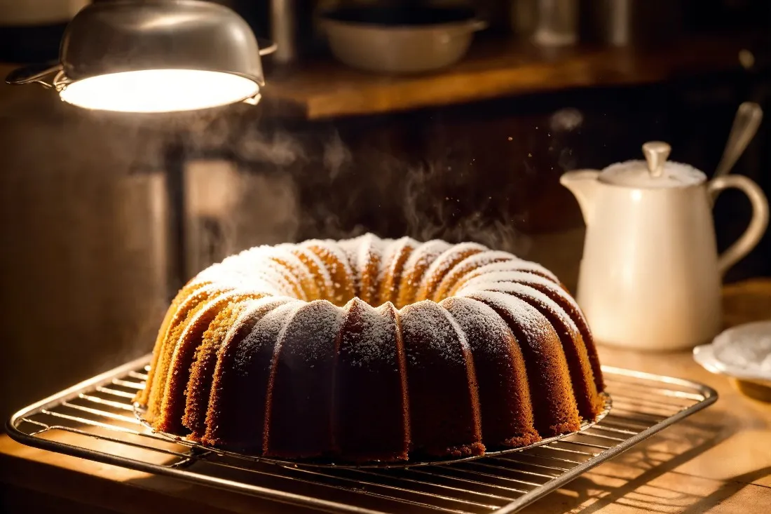 Do you cool a bundt cake in the pan or out?